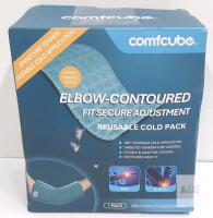 comfcube Elbow-Contoured Reusable Cold Pack, 360&deg; Compression, 2-Hour Cold Retention