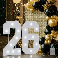 New Imprsv Marquee Numbers 26 / 62 Birthday Decorations: Large 4ft Light up Number For 26th or 62nd Birthday, Anniversary ++