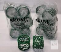 NEW Skavij Green Metal Napkin Rings Set, 16 Pieces, Lattice Design, 2" Diameter, Made in India