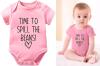New Size 0-3 Months - Pink - Time to Spill The Beans! Newborn Romper Short Sleeve Summer Onesie