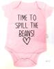 New Size 0-3 Months - Pink - Time to Spill The Beans! Newborn Romper Short Sleeve Summer Onesie - 2