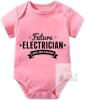New Size 0-3 Months - Pink - Future Electrician, Like My Daddy! Newborn Romper Short Sleeve Summer Onesie