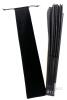 New Large Black Gliter Hand Fan With Velvety Drawstring Carry Bag, Hot Goth Summer, 13.25" Long &times;24.5" Across When Opened, Plastic Ribs, Thick Sturdy Fan Material - 2