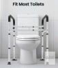 Adjustable Toilet Safety Frame Rail &ndash; Freestanding, Aluminum, Fits Most Toilets, 300 lb Capacity - 2