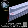 New ETOPARS Bath Door Seal Strip Silicone Rubber Shower Screen Balcony Window Gap Seal Curved Glass Bottom Frameless Weather 10mm 78" F Shape for 0-20mm Gap - 2