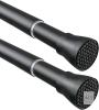 2 New ZipGlow Non-Slip Black Curtain / Doorway Tension Rods - 18" - 28" Inch - No Drilling Adjustable Tension Rods of Curtain Window Closet Kitchen Wardrobe