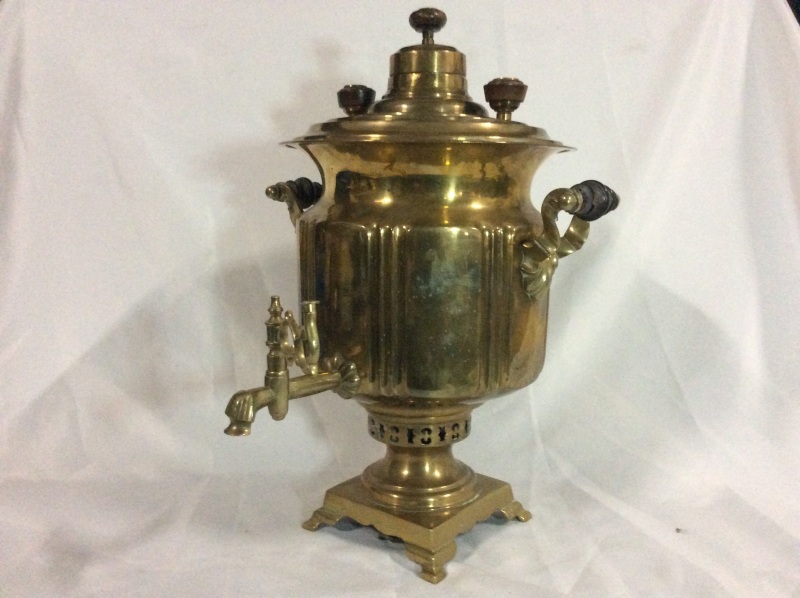 Vintage Brass European Style Samovar Coffee Tea Urn 17 in tall