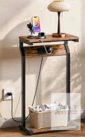 New CHOEZON C Shaped End Table with Charging Station, 2-Tier Small Side Table . Some Assembly Required