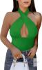 New Size MED Women's REORIA Sexy Sleeveless Racerback Halter Bodysuit Tank Top
