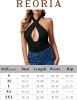 New Size MED Women's REORIA Sexy Sleeveless Racerback Halter Bodysuit Tank Top - 2