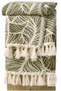 New DOWN HOME Chenille Cotton Throw Blanket , Olive Leaves - 50"&times;60"