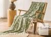 New DOWN HOME Chenille Cotton Throw Blanket , Olive Leaves - 50"&times;60" - 2