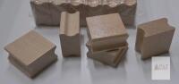 Uxcell 10-Pack 25x25mm Wooden Rubber Stamp Blocks with Grooved Sides
