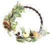 New TEMPUS 16" Fall Wood Bead Rabbit Ear Leaf Front Door Wreath, Artificial Pumpkin Wood Slice Fall Wreath Fall Harvest, Indoor and Outdoor Decor
