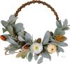 New TEMPUS 16" Fall Wood Bead Rabbit Ear Leaf Front Door Wreath, Artificial Pumpkin Wood Slice Fall Wreath Fall Harvest, Indoor and Outdoor Decor - 2