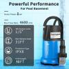 New FOTING Sump Pump 1 HP 4600 GPH Clean/Dirty Submersible Water Pump, Thermoplastic Portable Utility Pump for Swimming Pool Garden Pond Basement Window Wells with 10FT Long Power Cord,Navy Blue - 2