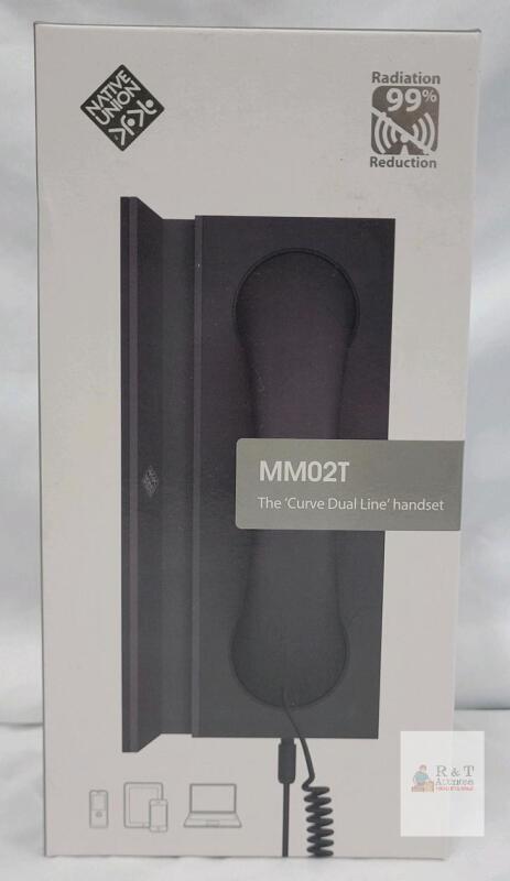 Native Union MM02T Curve Dual Line Handset for Phone/Tablet/Computer, 3.5mm, Black, David Turpin