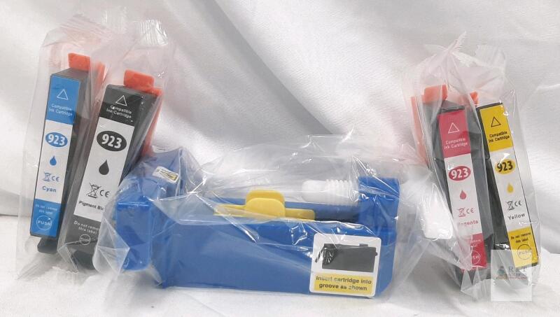 Canon 923 Compatible Ink Cartridge Set (Black, Cyan, Magenta, Yellow) + Priming Tool