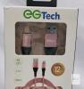 EGTech 12ft Braided Micro USB Charging Cable, 2.1A, Rose Gold, Model 11RG-4M - 2