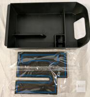 TOPINSTALL Center Console Organizer Tray for 2019 Toyota RAV4, Black with Blue Liner, X003665GWD