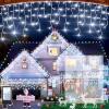 New - Icicle Outdoor Christmas Lights - Cool White . 82ft Long w/176 Drops
