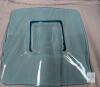 Square Light Blue Glass Serving Platter with Raised Center Section, 15" x 15" - 2