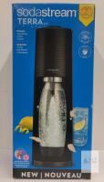 SodaStream Terra Sparkling Water Maker, Black, Includes Quick Connect CO₂ Cylinder and 1L Bottle