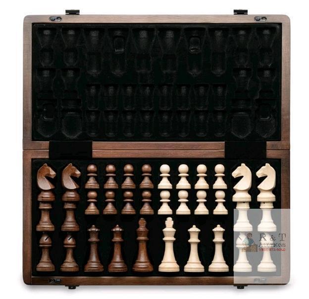 A&A Chess Art Magnetic Folding Wooden Chess Set, 15.5" Board, Internal Storage & Travel Pouch
