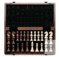 A&A Chess Art Magnetic Folding Wooden Chess Set, 15.5" Board, Internal Storage & Travel Pouch