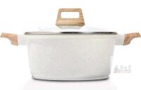 ESLITE LIFE Y-TG520A 3-Quart Nonstick Stock Pot with Lid, Induction Compatible, White Speckled new