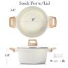 ESLITE LIFE Y-TG520A 3-Quart Nonstick Stock Pot with Lid, Induction Compatible, White Speckled new - 2