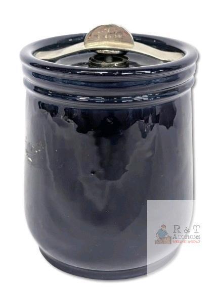 Vintage 1920s Royal Doulton Stoneware Pottery Lidded Tobacco Jar, 6.25" Tall, No Chips or Cracks, Rubber Seal May Need Replacing, Tape Residue on Jar