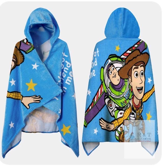 new Toy Story Hooded Blanket Poncho by Character.com, 100% Cotton, One Size, Woody & Buzz Design