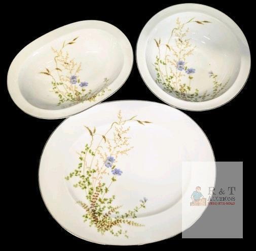 NORITAKE Ireland Edenberry 2772 Pattern Serving Platter, Oval Serving Dish & Serving Bowl - Up To 13.3" &times; 11" No Chips or Cracks