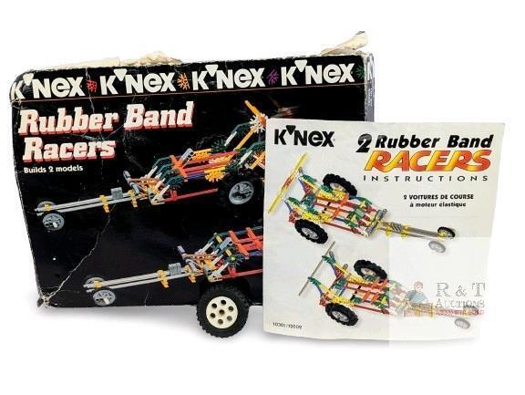 Vintage K'NEX Rubber Band Racers 10301/12002 With Original Box & Instructions, Unable To Determine if Complete, Sold As-Is