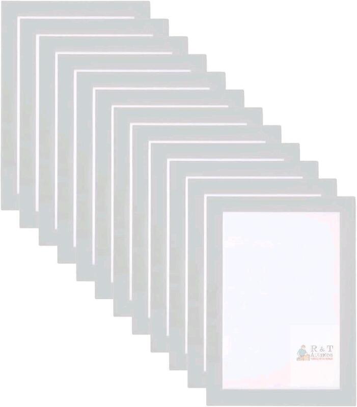 New 12pcs Self Adhesive Magnetic Poster Frame Wall Sign Holder, 5"x7" Magnetic Picture Frame Document Display Window Sign Wall Mount for Home Office Store Restaurant,Silver