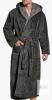 new SlumberMee Men's Hooded Bathrobe, Luxury Robes Collection, Charcoal Gray, Plush Shu Velveteen