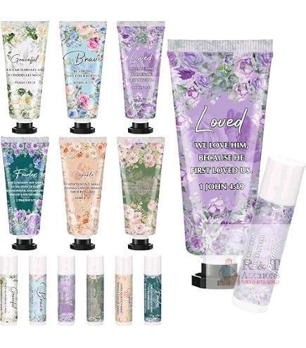 New 12pc Christian Lip Balm & Hand Creams With Scripture, Up To 20ml, exp 2029