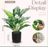 new DerRose Artificial Potted Plants, 2 Pack, 16-Inch Tall, Decorative Green Foliage, Black Pots - 3