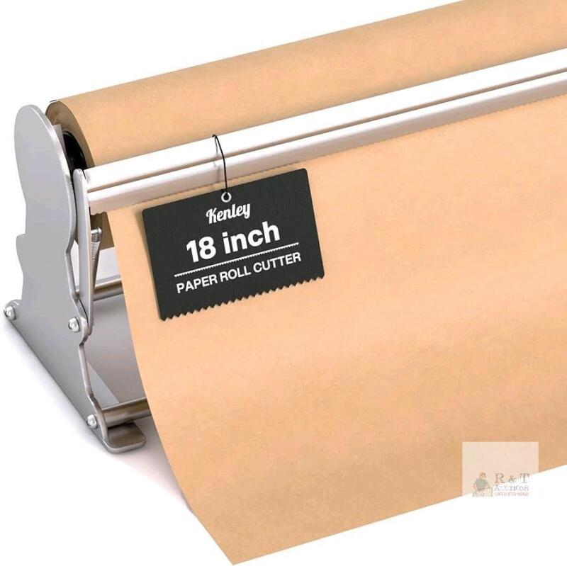 NEW Kenley 18" Steel Butcher Paper Dispenser & Cutter, Tabletop or Wall-Mount, Serrated Blade
