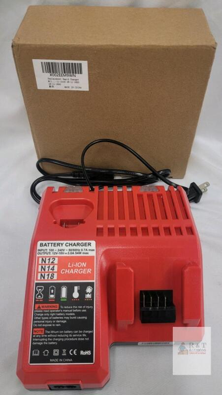 new Replacement Li-Ion Rapid Battery Charger for Milwaukee N12 N14 N18, 12-18V, LED, CE/RoHS