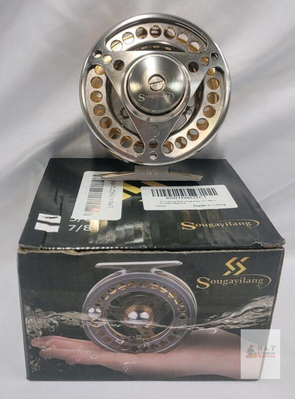 Sougayilang Large Arbor 5/6 Fly Fishing Reel, CNC-Machined Aluminum, 2+1 BB, Ambidextrous NEW