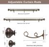 As-New (Some Screws May Be Missing) Heavy Duty Drapery Rod with Aluminum Alloy Brackets, Adjustable 1-Inch Front and 5/8 Inch Back Double Window Rod with Classic Finials (Antique Brown, 72-144") - 3