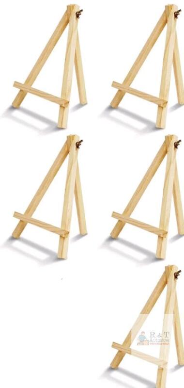 new 9.4-Inch Natural Pine Wood Tabletop Easel with Adjustable Rear Leg