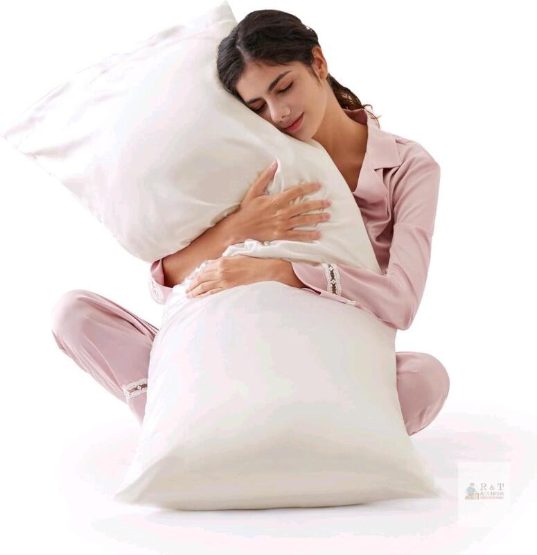 New Love's cabin Body Pillow Cover, 20x54 inches Ivory White Soft Satin Body Pillow case with Envelope Closure, Silky Slip Cooling Body Pillow Pillowcases for Hair and Skin, Similar to Silk Pillow Cases 20" &times; 54"