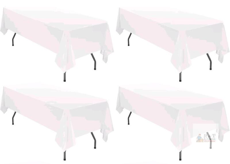 4-Pack New White Tablecloth 60"&times;126" Polyester Table Clothes