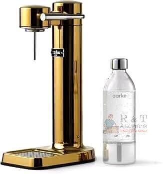 New complete Aarke Carbonator 3 Gold Sparkling Water Maker with Bottle, Stainless Steel, 60L CO2 Compatible