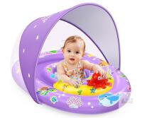new EZIGO ZQ06 Baby Pool Float with Canopy &ndash; 6-36 Months, Purple, 44 lbs Capacity, Sunshade 48 hour warranty