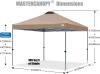 10ft &times; 10ft MasterCanopy Durable Pop Up Canopy Tent with Roller Bag, Khaki 1-Person Setup, Durable Frame, UPF50+ Water Resistant, 3 Height Adjust, 4 Sandbags, 4 Ropes & 8 Stakes, Beach / Camping /Market - Set Up Once, Good Condition, Hole in Storage Bag B - 2
