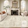 New Soalmost Washable Area Rug 8x10 Large Soft Beige Rugs for Living Room Non-Slip Carpet for Dining Bedroom, Stain Resistant Low Pile Foldable Lightweight Floor Mat Under Table Home Decor